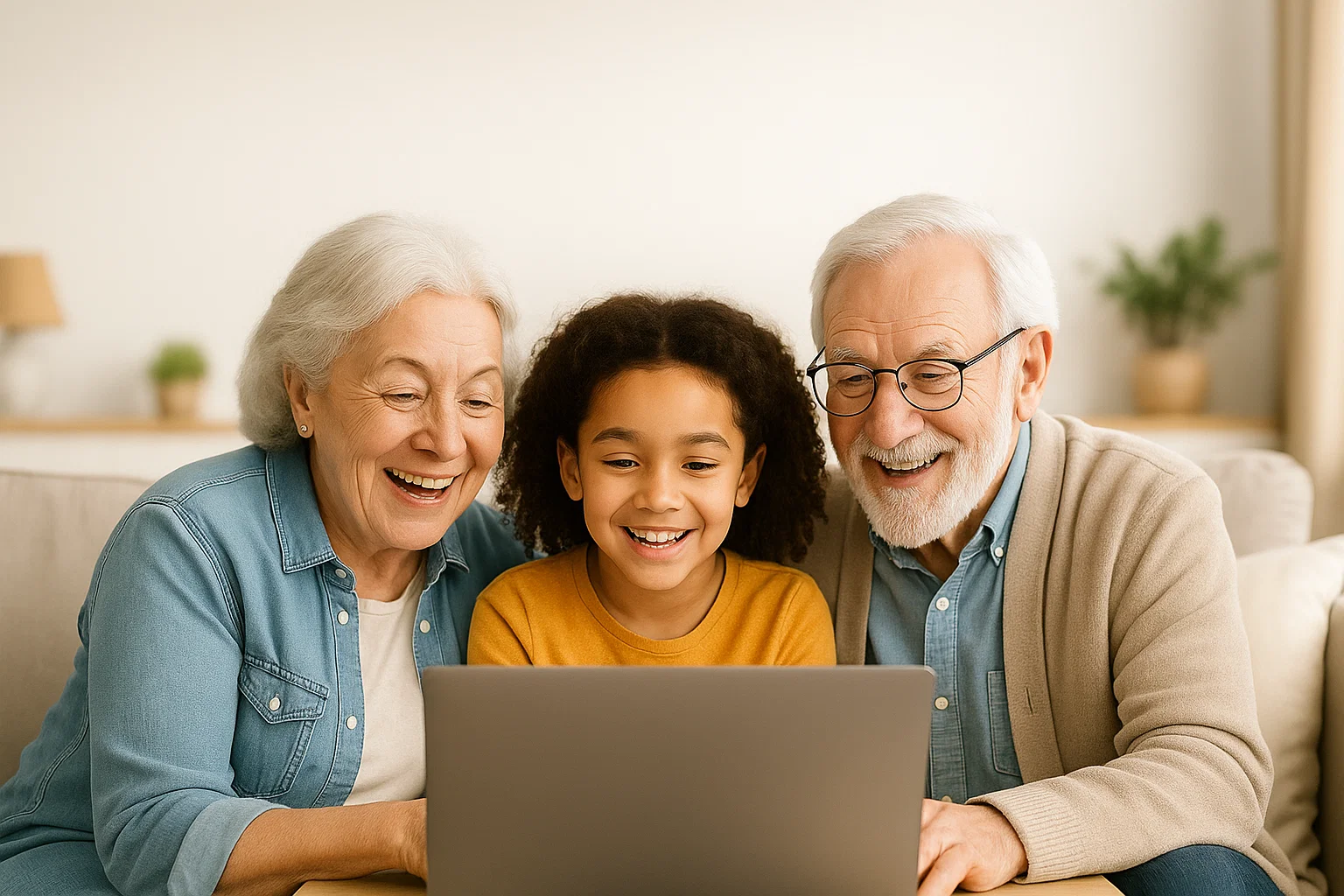 Grandparents and their granddaughter